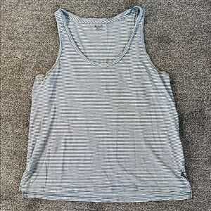 Madewell Blue and White Striped Tank Top